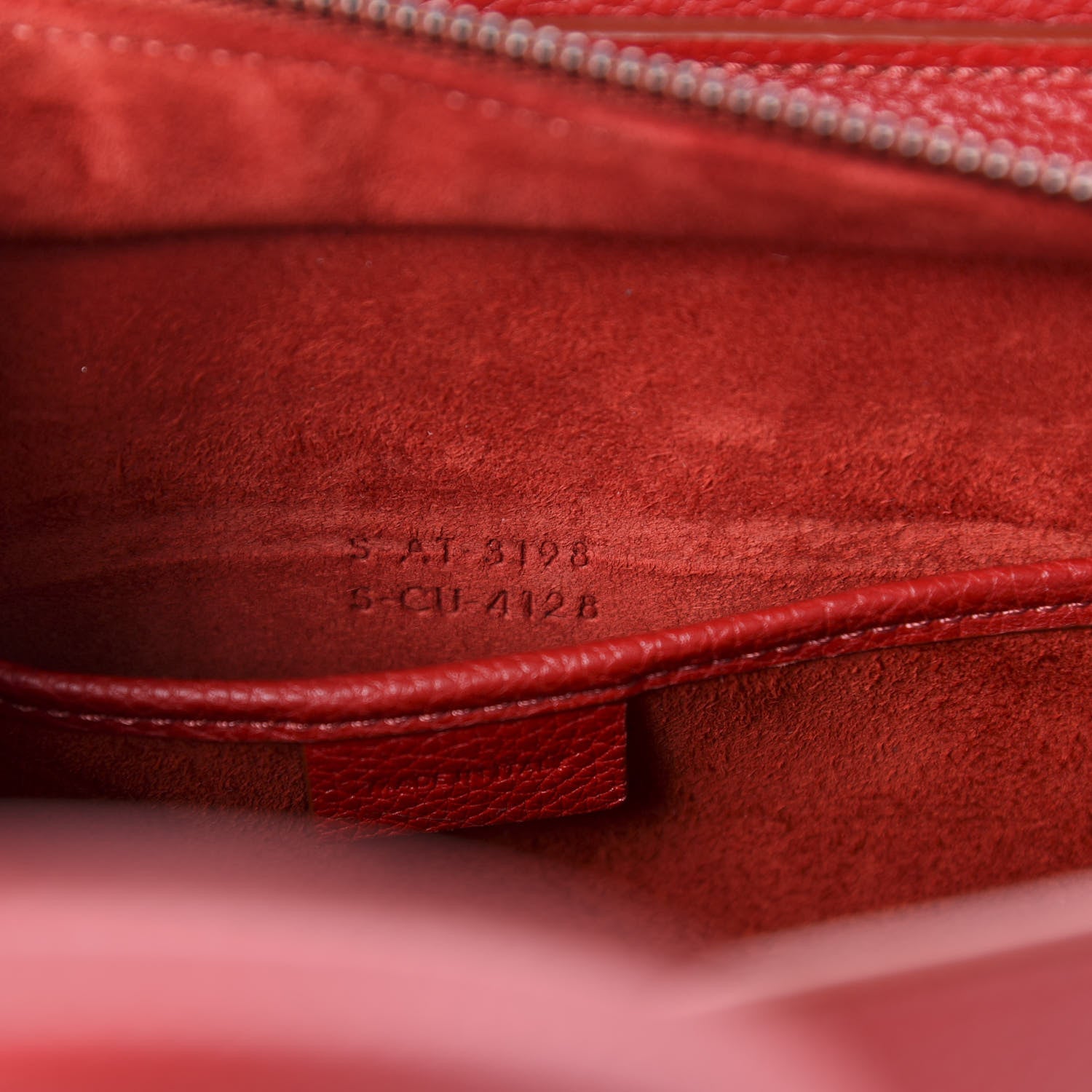 Celine Drummed Calfskin Nano Luggage Red 10 of 11