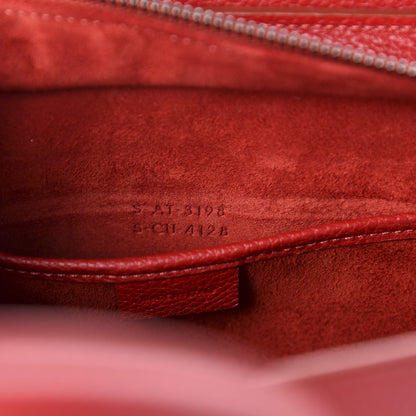 Celine Drummed Calfskin Nano Luggage Red 10 of 11