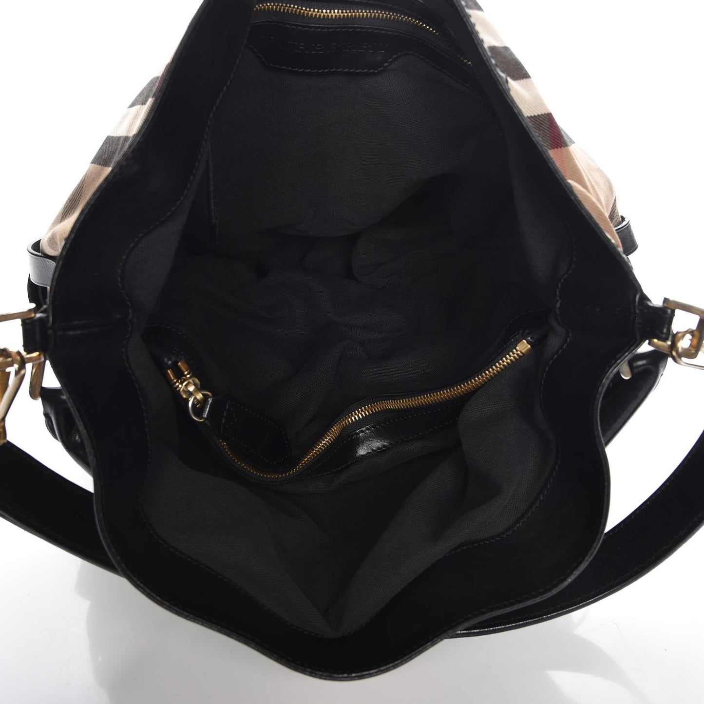 House Check Bridle Calfskin Medium Gosford Hobo Black