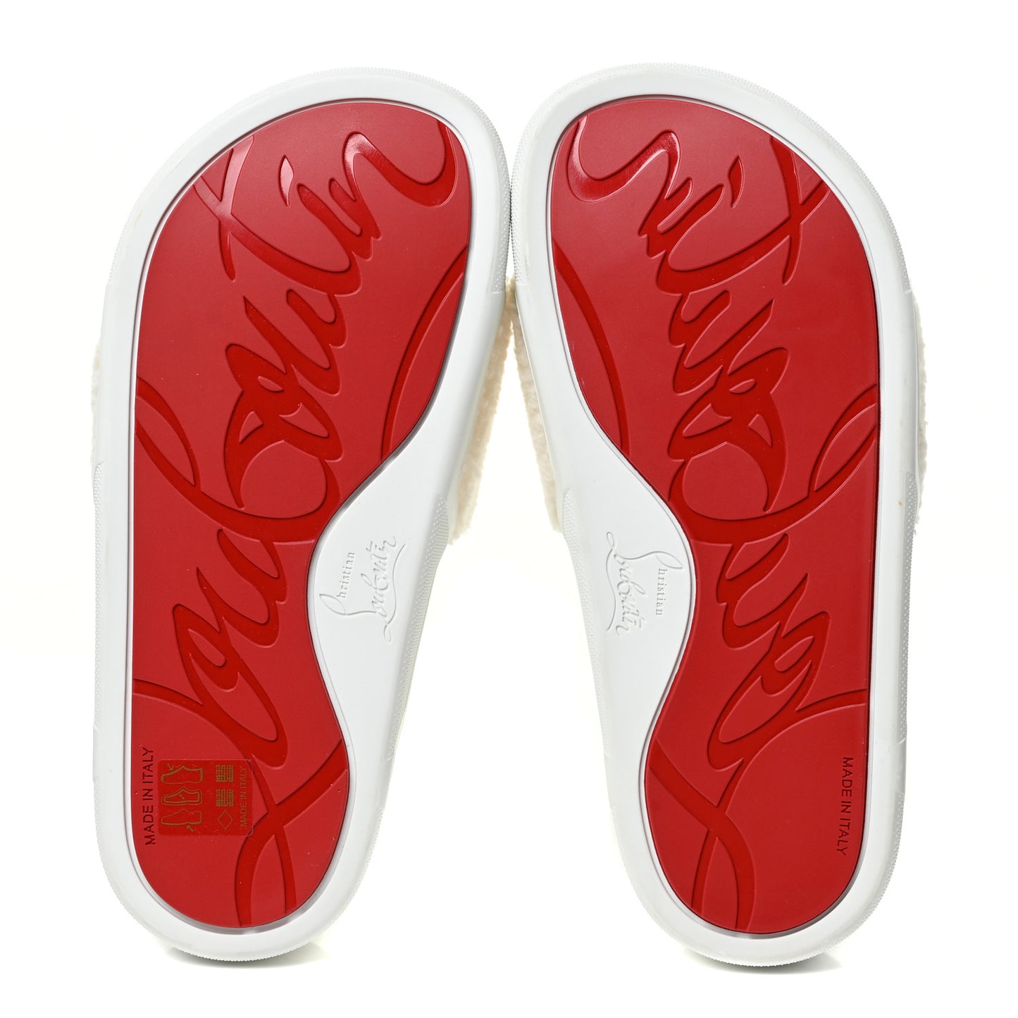 Faux Shearling Embroidered Pool Donna Flat Slide Sandals 35 White