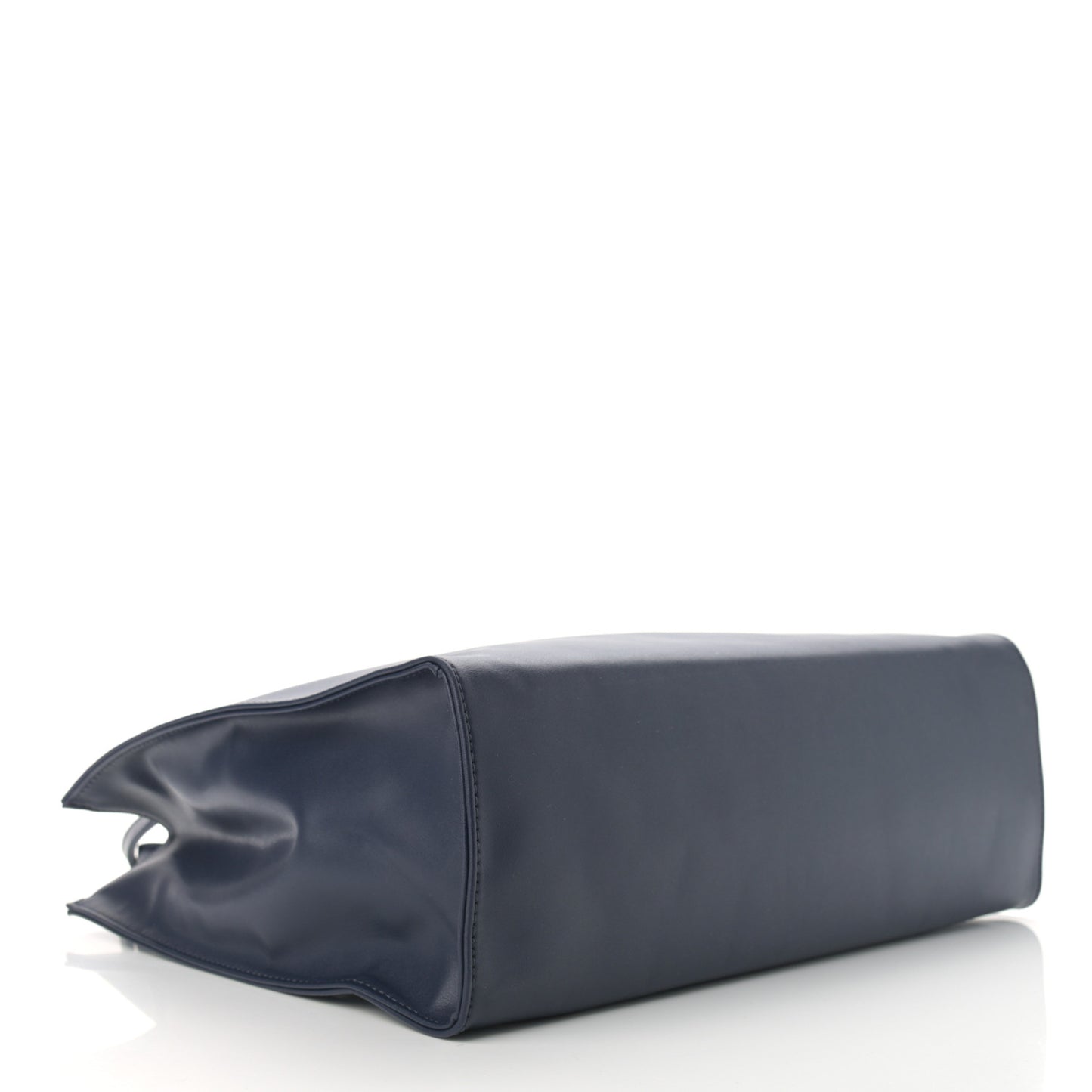 Vegan Leather Medium Shopping Bag Navy