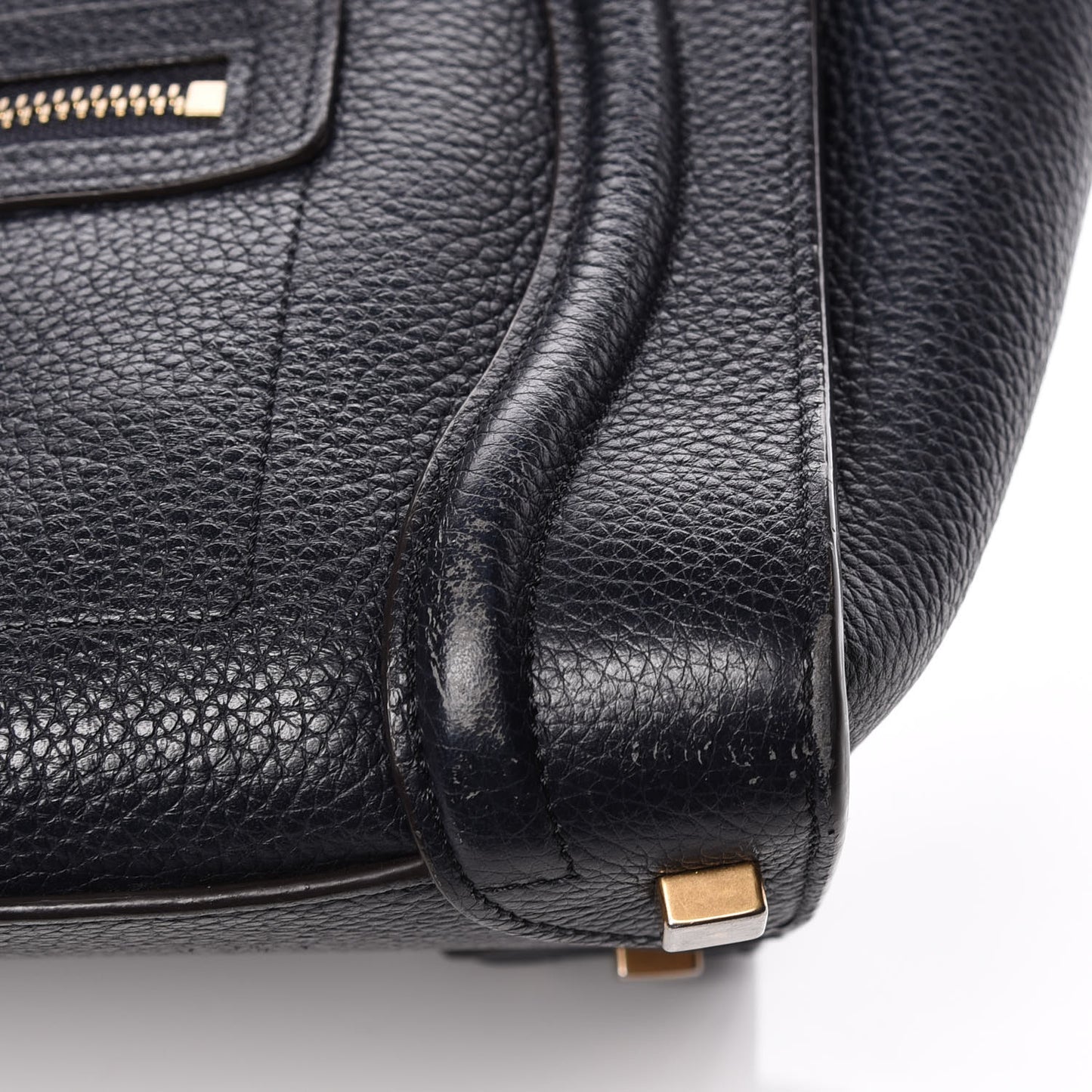 Drummed Calfskin Micro Luggage Midnight