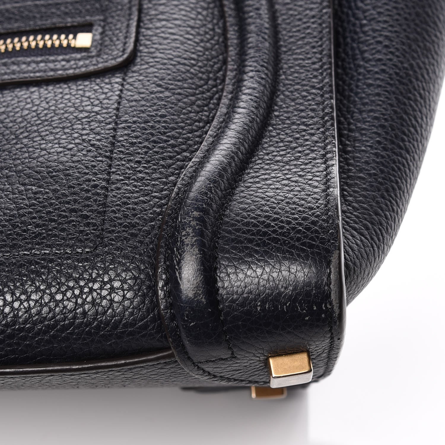 Celine Drummed Calfskin Micro Luggage Midnight 13 of 14