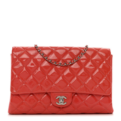 Chanel Patent Quilted Clutch with Chain Flap Fuchsia 1 of 13