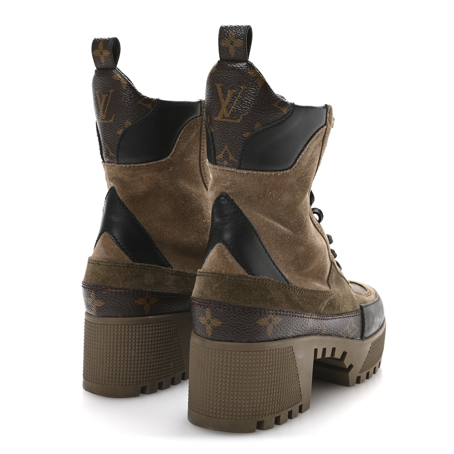 Louis Vuitton Suede Calfskin Monogram Laureate Platform Desert