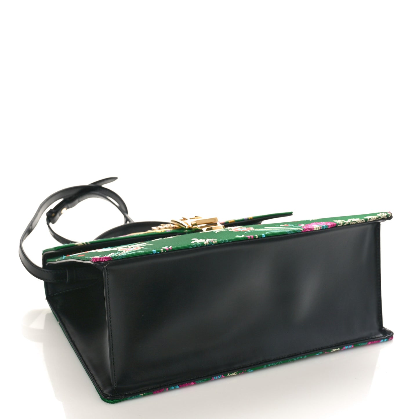 Jacquard Floral Medium Sylvie Top Handle Bag Green Multicolor Black