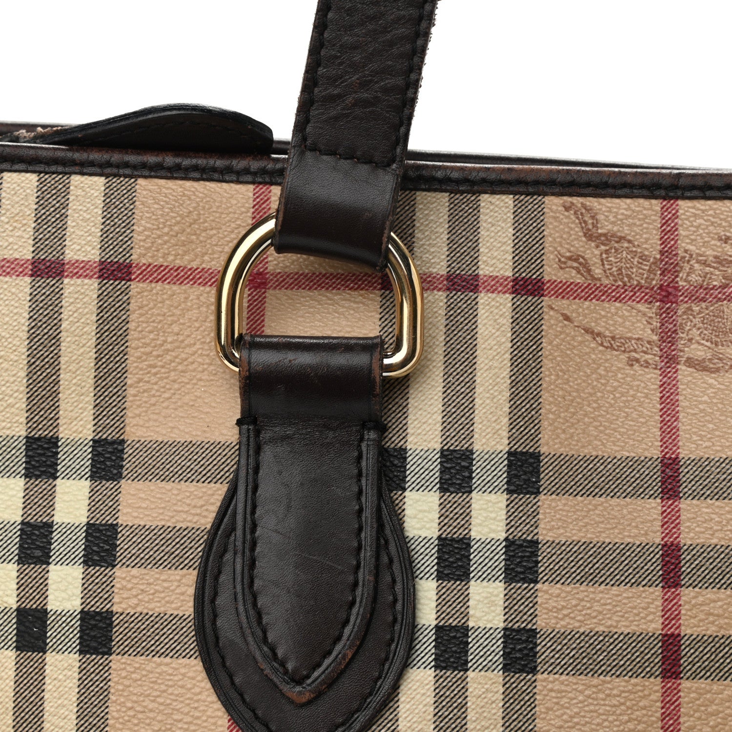 Burberry Haymarket Check Medium Regent Tote Chocolate 16 of 19