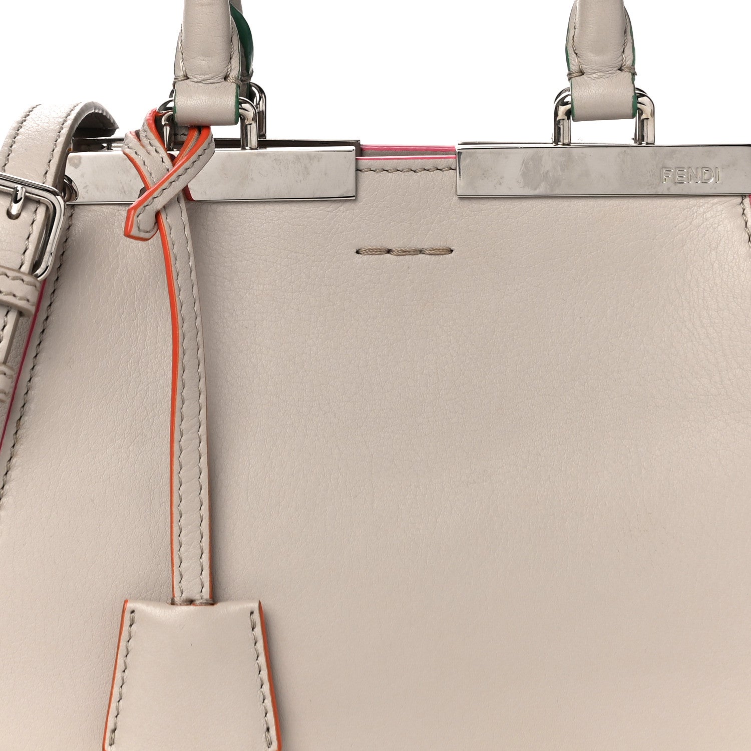 Fendi Vitello Dolce Mini 3Jours Tote Grigio Polvere 7 of 10