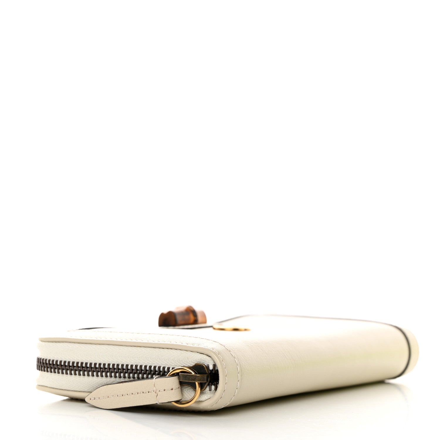 Gucci Wonka Grain Calfskin Diana Zip Around Continental Wallet Mystic White 4 of 8