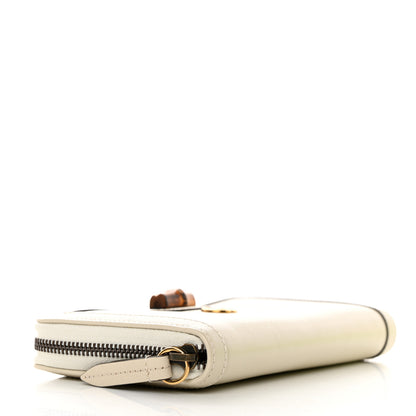 Gucci Wonka Grain Calfskin Diana Zip Around Continental Wallet Mystic White 4 of 8
