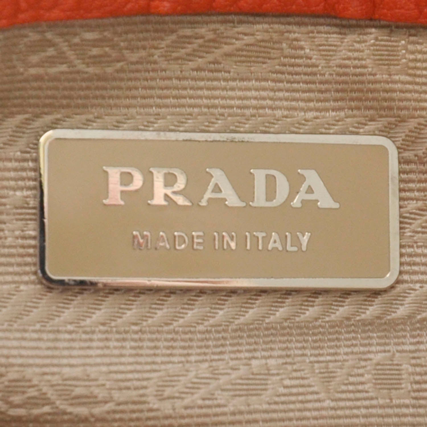 Prada Vitello Foldover Pushlock Satchel Orange 8 of 9