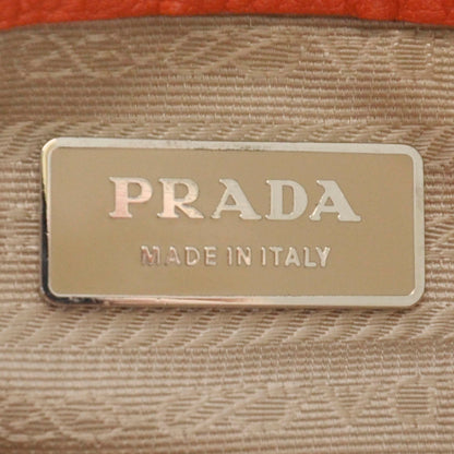 Prada Vitello Foldover Pushlock Satchel Orange 8 of 9