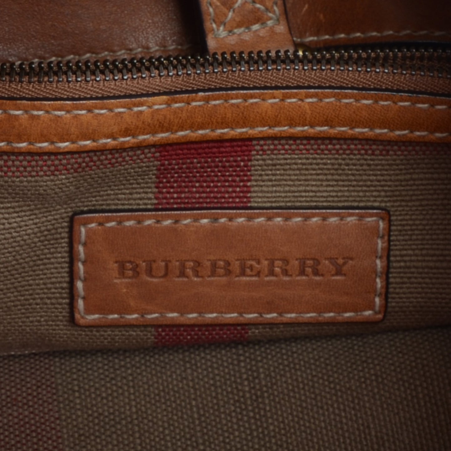 Canvas Mega Check Medium Susanna Hobo Saddle Brown