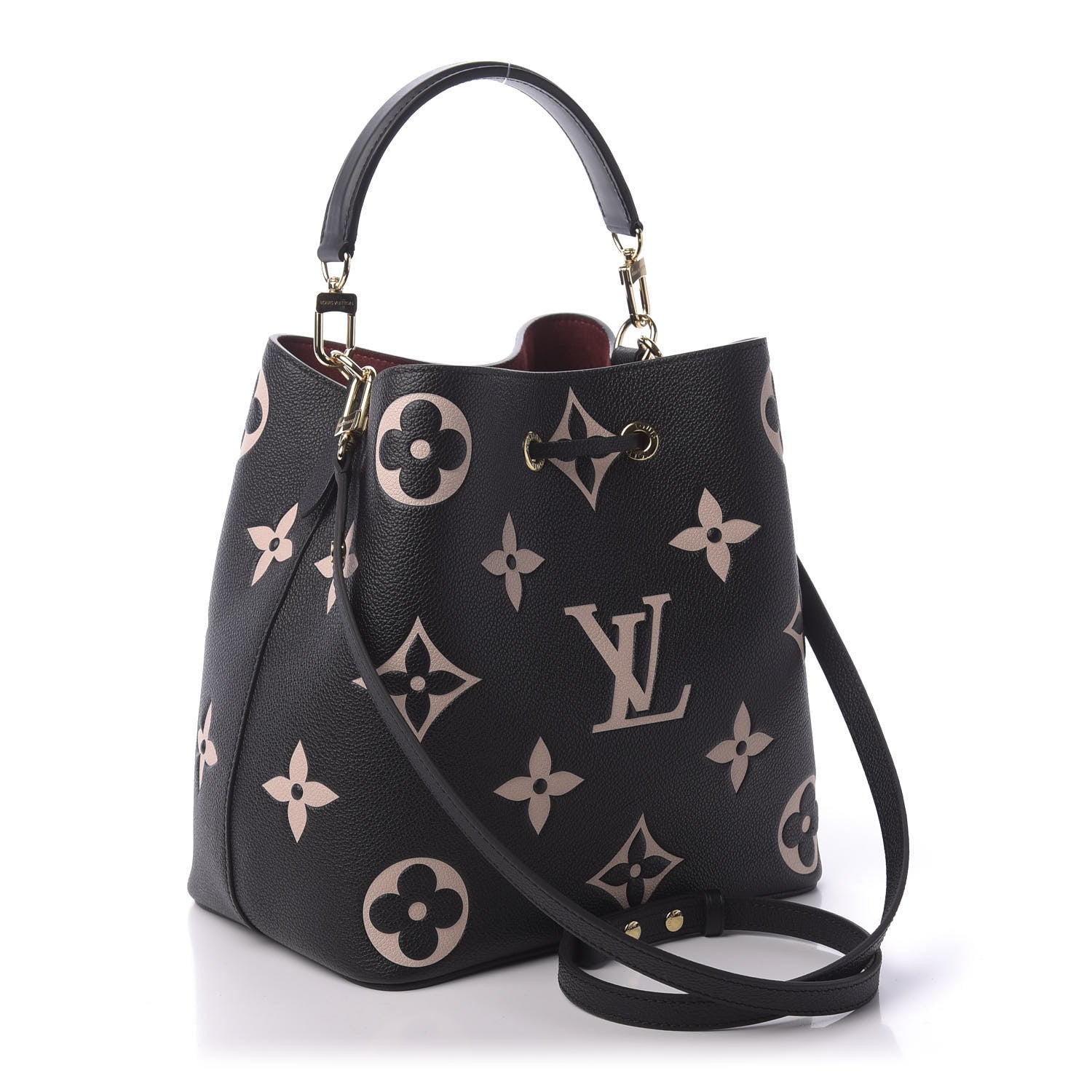 Louis Vuitton Empreinte Monogram Giant Neonoe MM Black Beige 3 of 11