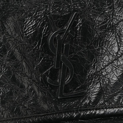Saint Laurent Crinkled Calfskin Matelasse Monogram Medium Niki Chain Satchel Black 11 of 12