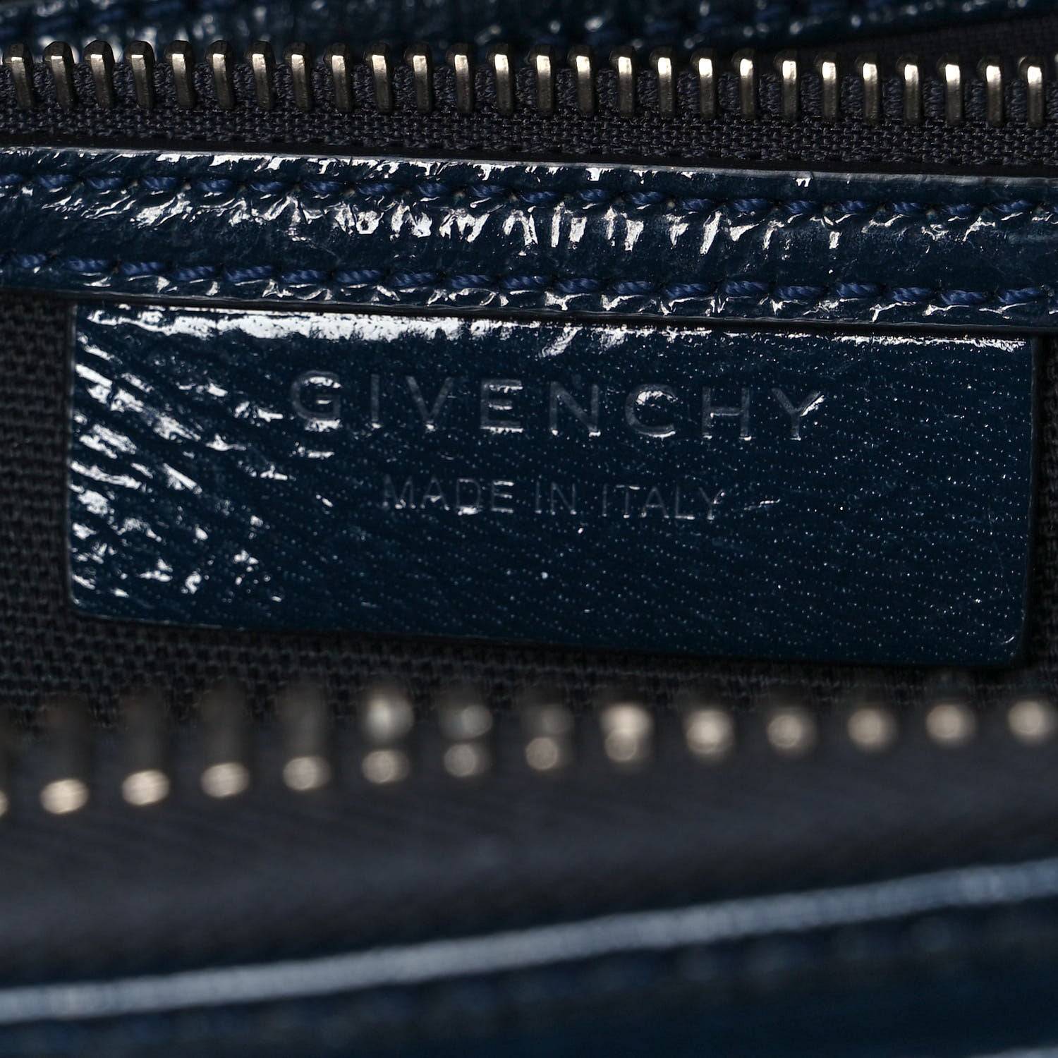 Givenchy Crinkled Patent Deerskin Small Antigona Deep Blue 5 of 8