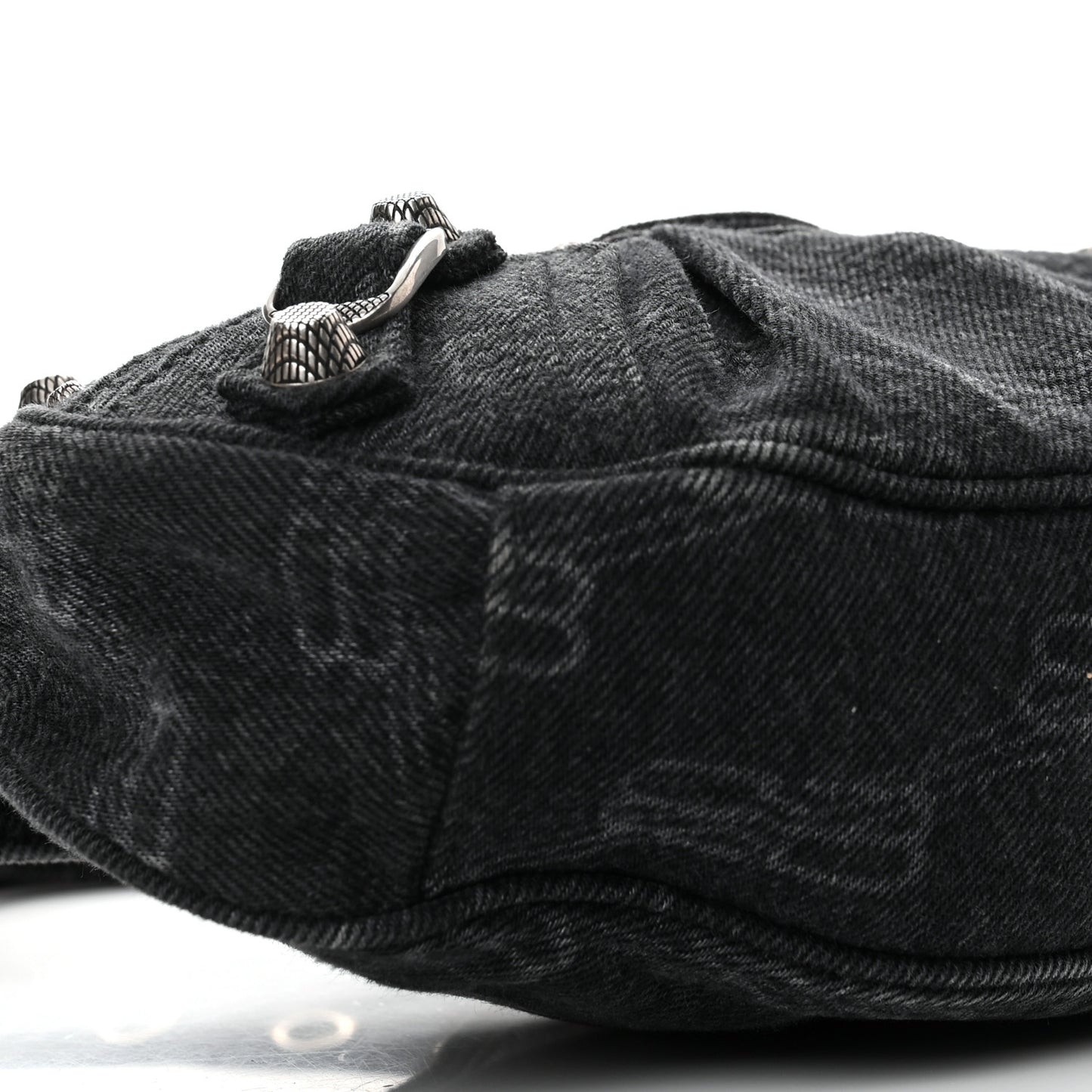 Denim BB Monogram Le Cagole Shoulder Bag XS Black