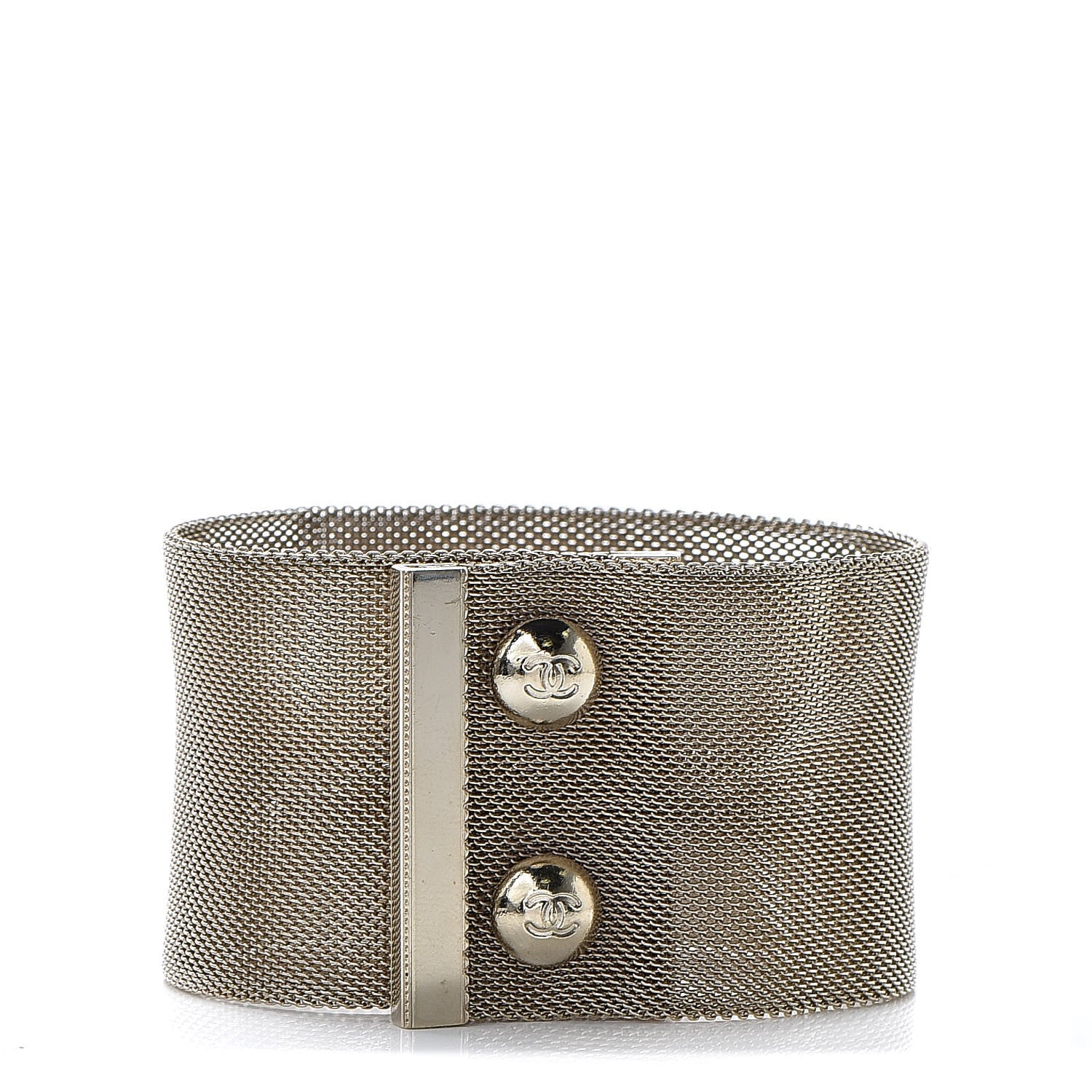 Chanel Metal Mesh CC Bracelet Light Gold 3 of 5