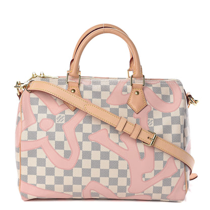 Louis Vuitton Damier Azur Tahitienne Speedy Bandouliere 30 Rose Ballerine 1 of 10