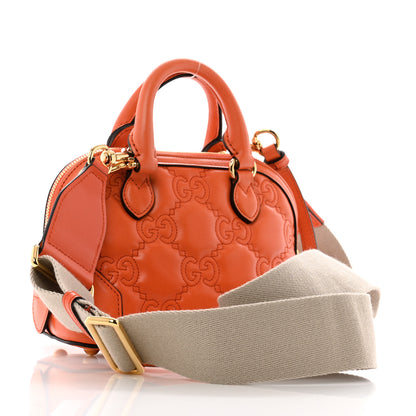 Gucci Calfskin GG Matelasse Mini Top Handle Bag Spring Orange Natural 3 of 12