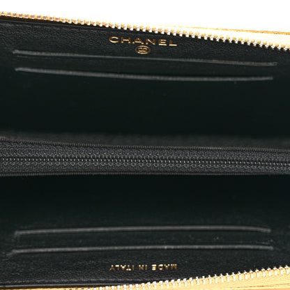 Chanel Metallic Calfskin Crocodile Embossed Small Cocodile Zip Wallet Gold 5 of 8