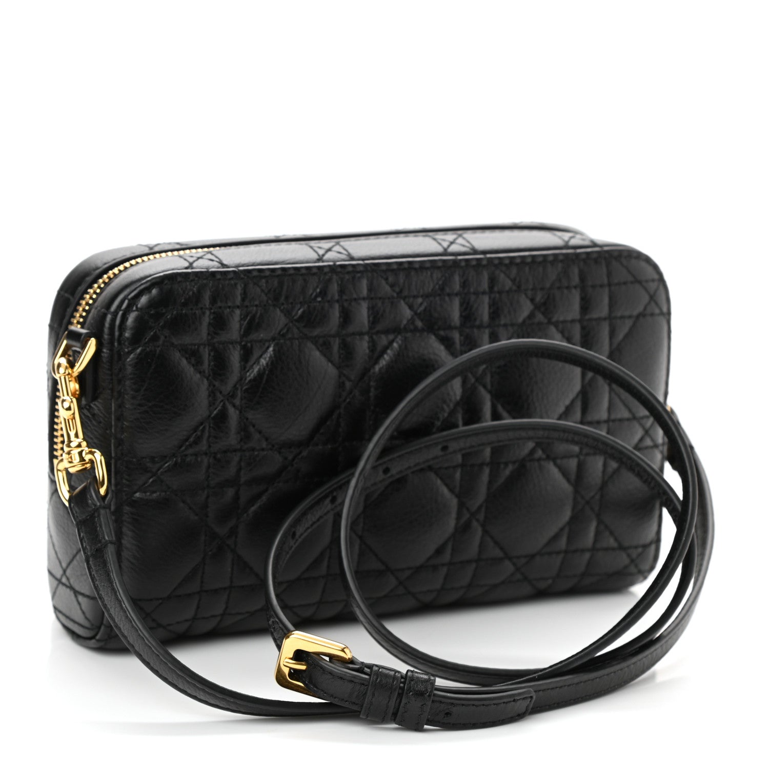Christian Dior Supple Calfskin Caro Double Pouch Black 3 of 7
