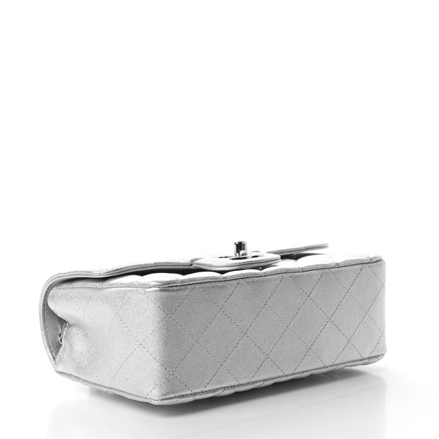 Chanel Metallic Lambskin Quilted Mini Rectangular Flap Silver 4 of 11