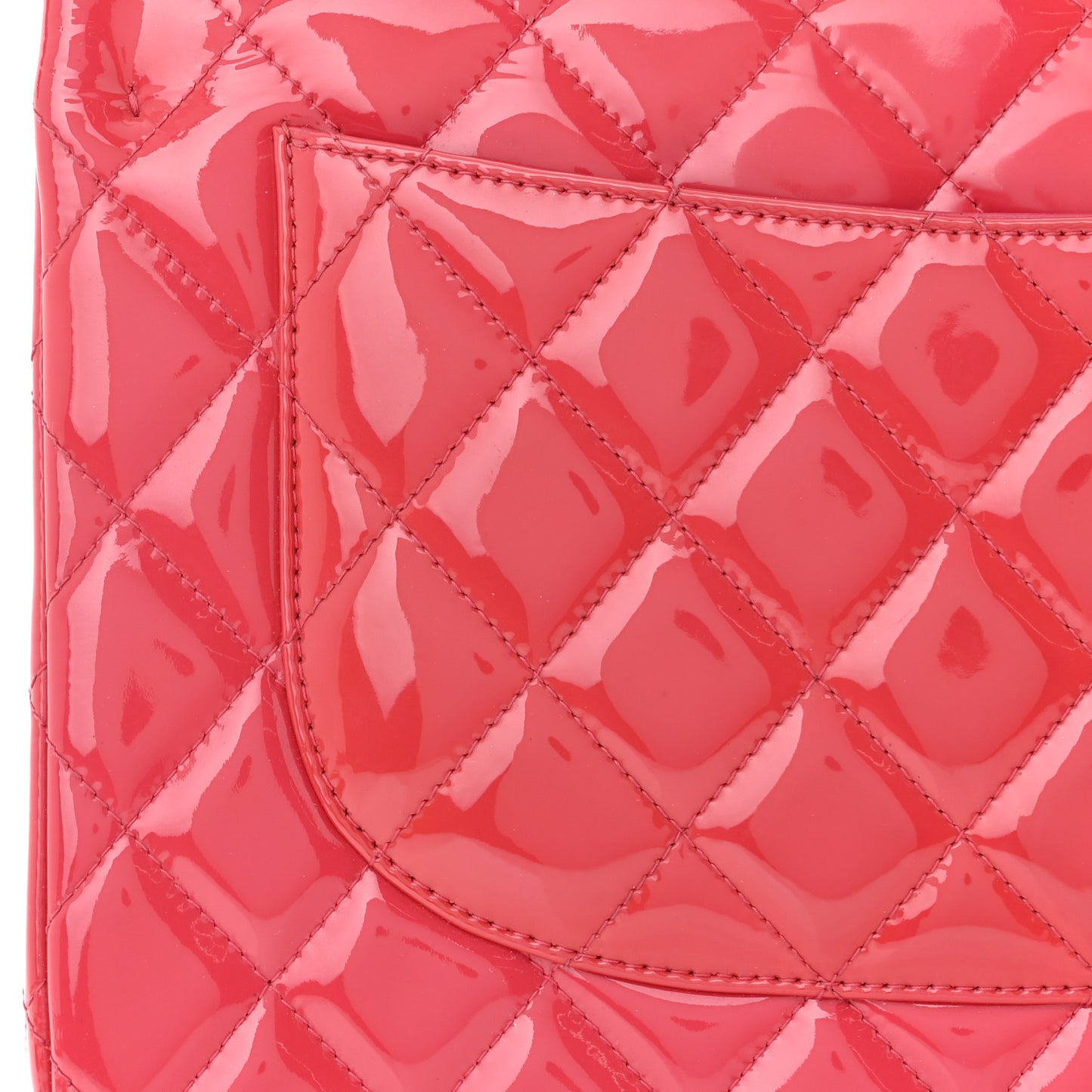 Patent Quilted Jumbo Double Flap Pink