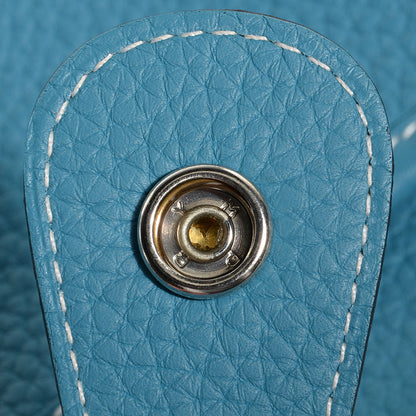 Hermes Taurillon Clemence Evelyne III GM Blue Jean 17 of 17