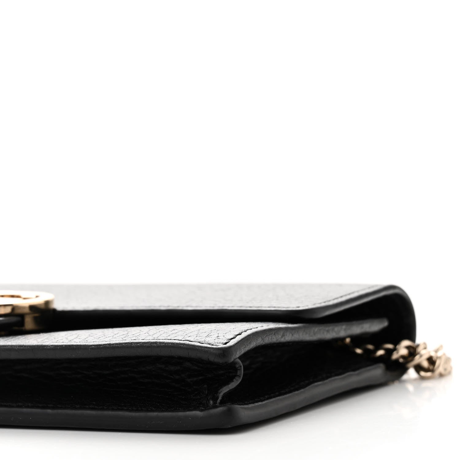 Gucci Dollar Calfskin Interlocking G Chain Wallet Black 10 of 11