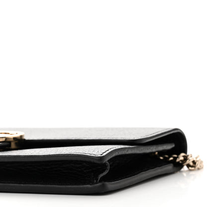 Gucci Dollar Calfskin Interlocking G Chain Wallet Black 10 of 11