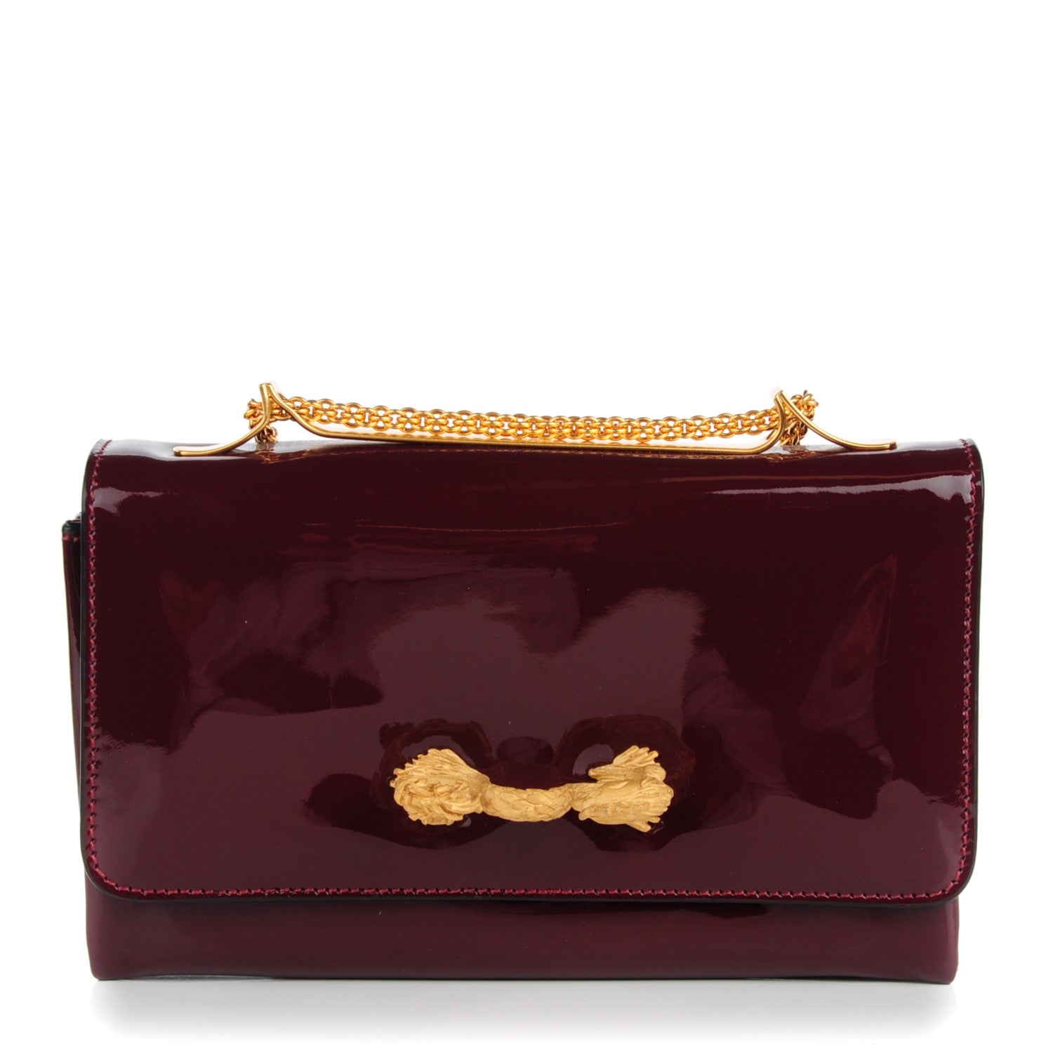 Valentino Garavani Patent Calfskin Animalia Va Va Voom Shoulder Bag Rubin 1 of 10