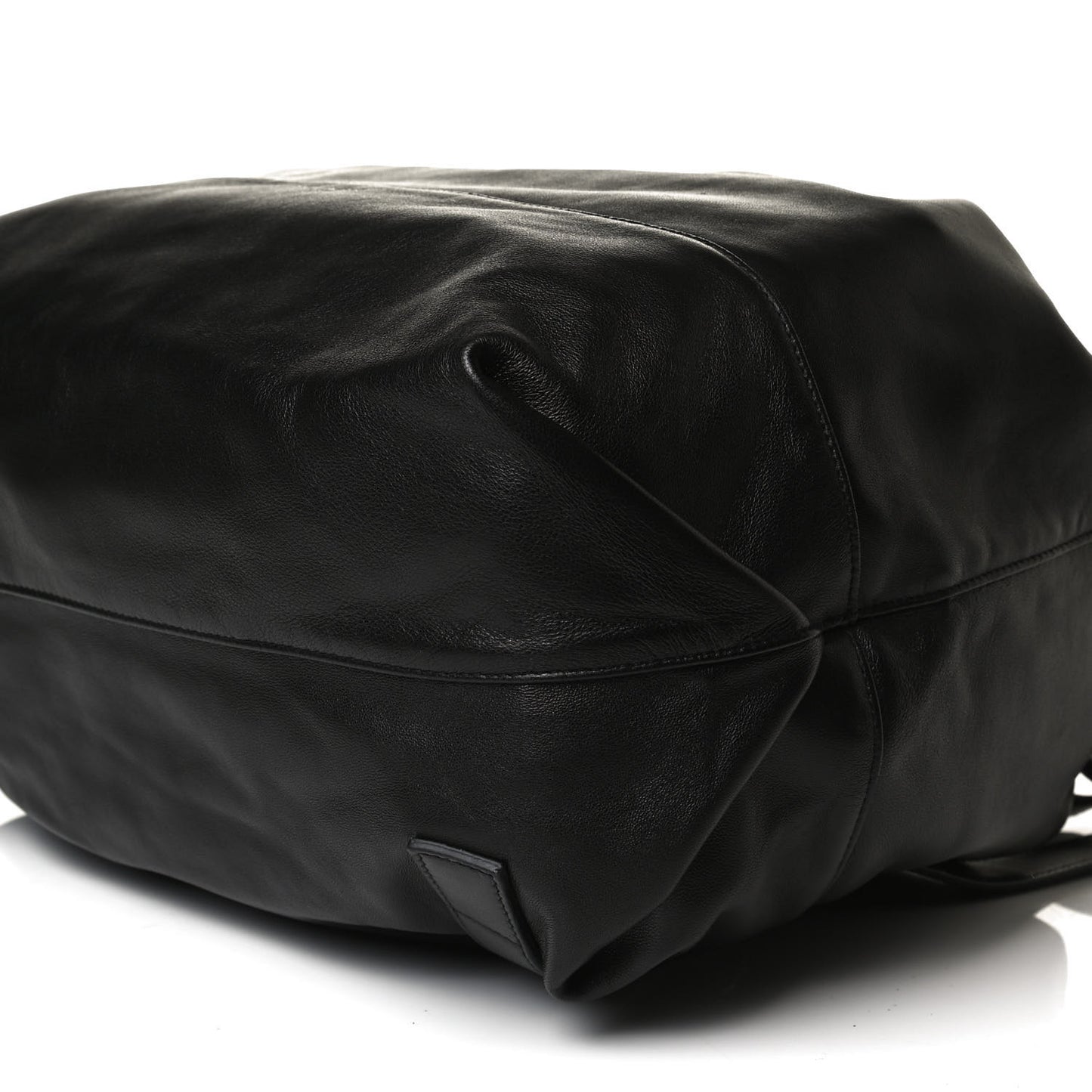 Lambskin Drawstring Backpack Black
