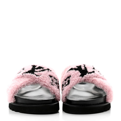 Louis Vuitton Shearling Paseo Flat Comfort Sandal 40 Rose Clair 2 of 8