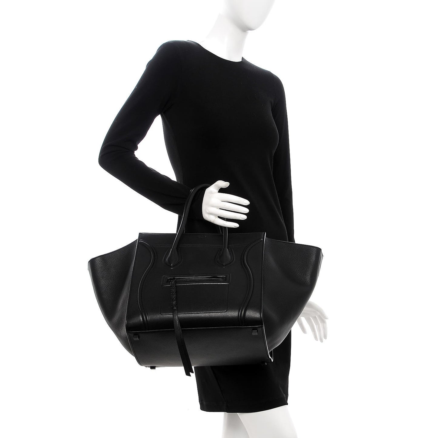 Supple Calfskin Medium Phantom Luggage Black