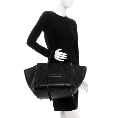 Celine Supple Calfskin Medium Phantom Luggage Black 2 of 9