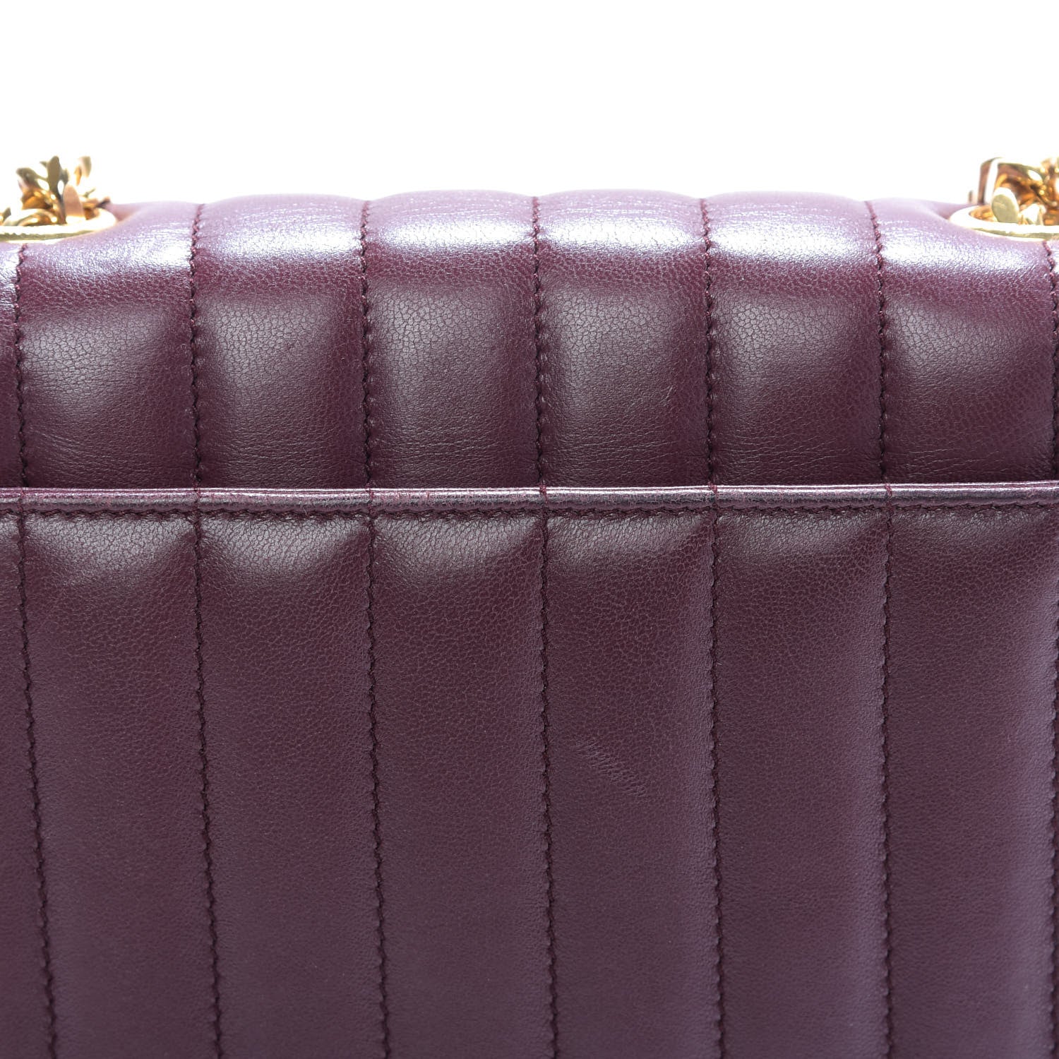 Saint Laurent Lambskin Matelasse Monogram Medium Vicky Chain Bag Dark Legion Red 10 of 11