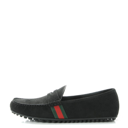 Gucci Suede Web Mens Kanye Driver Loafers 9.5 Black 1 of 9