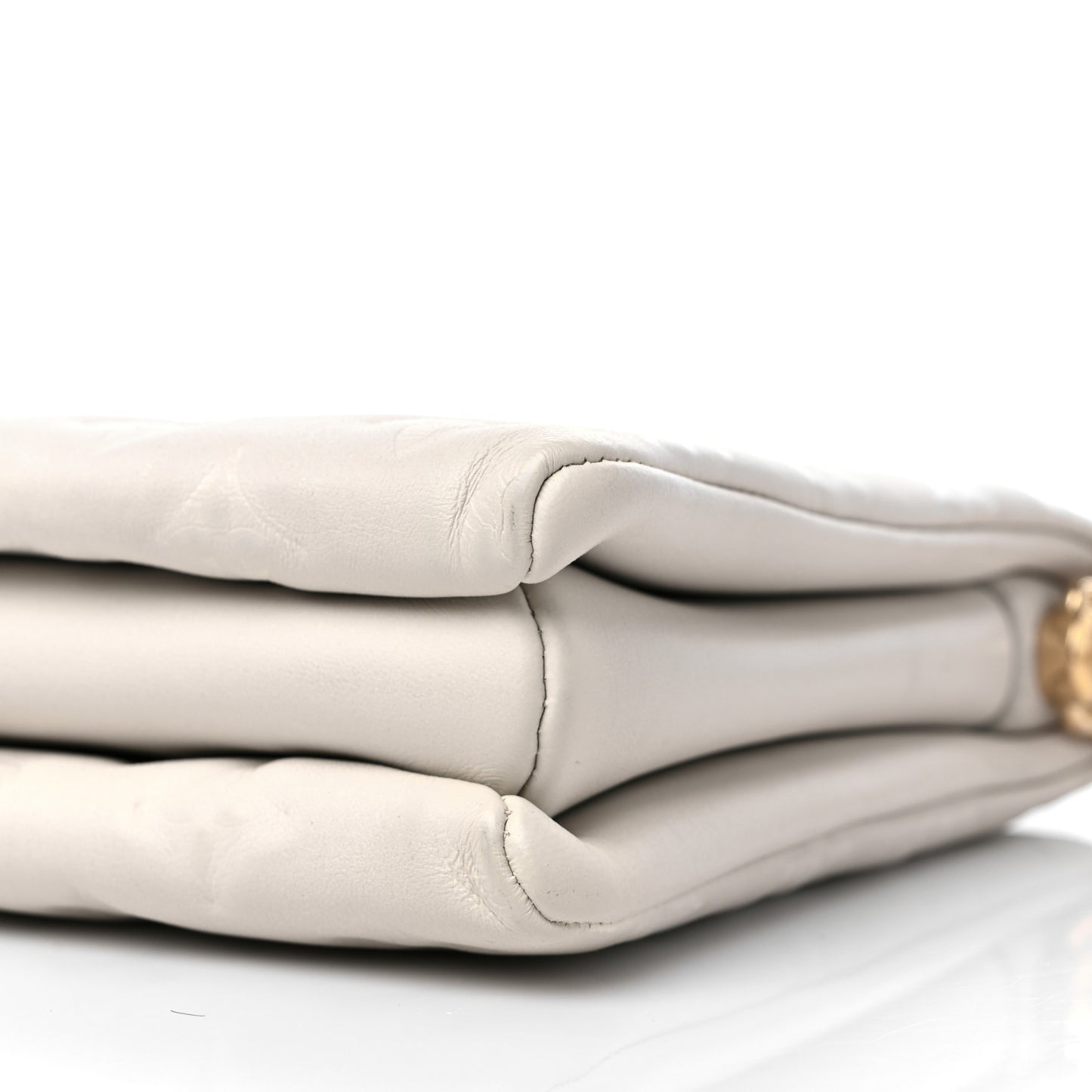 Lambskin Embossed Monogram Coussin PM Beige Cream