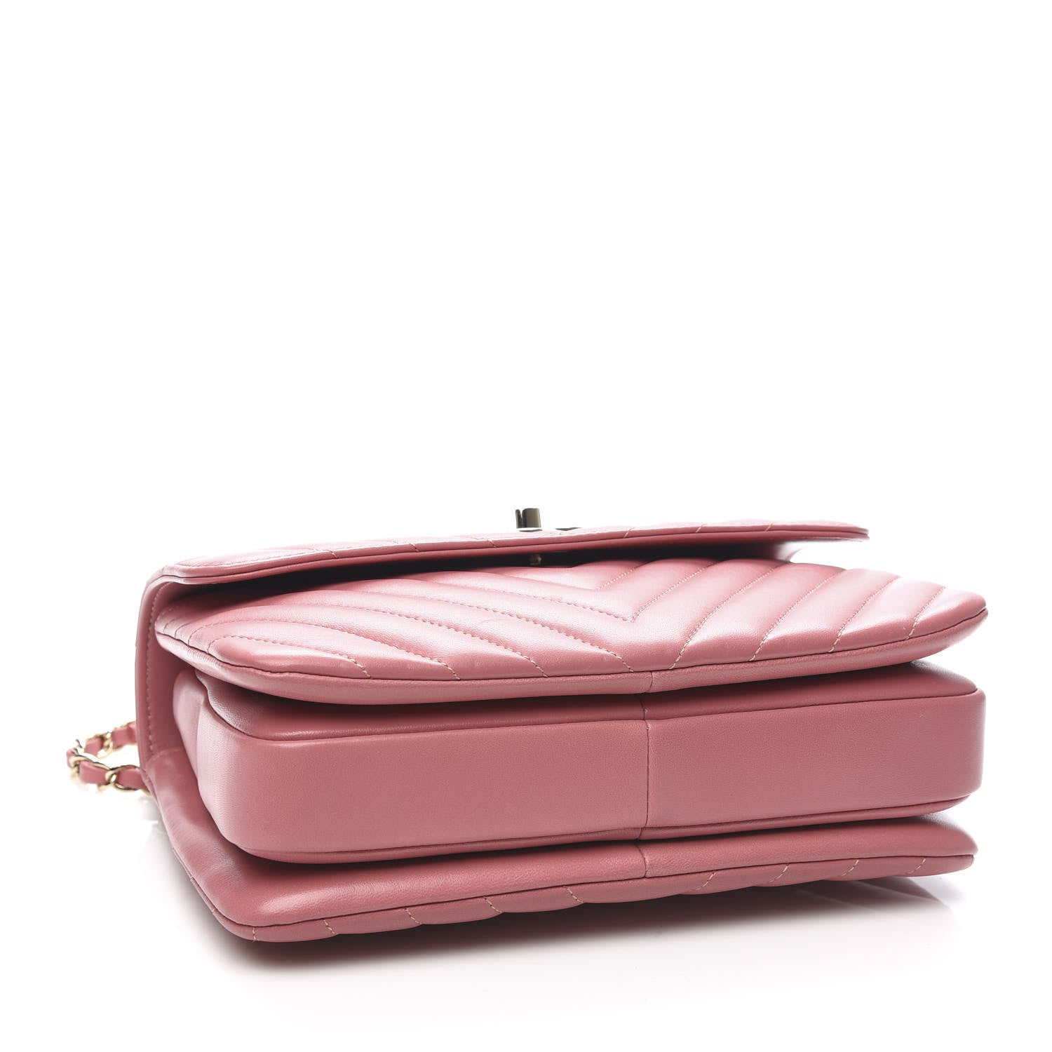 Chanel Lambskin Chevron Quilted Small Trendy CC Dual Handle Flap Bag Light Pink 4 of 10