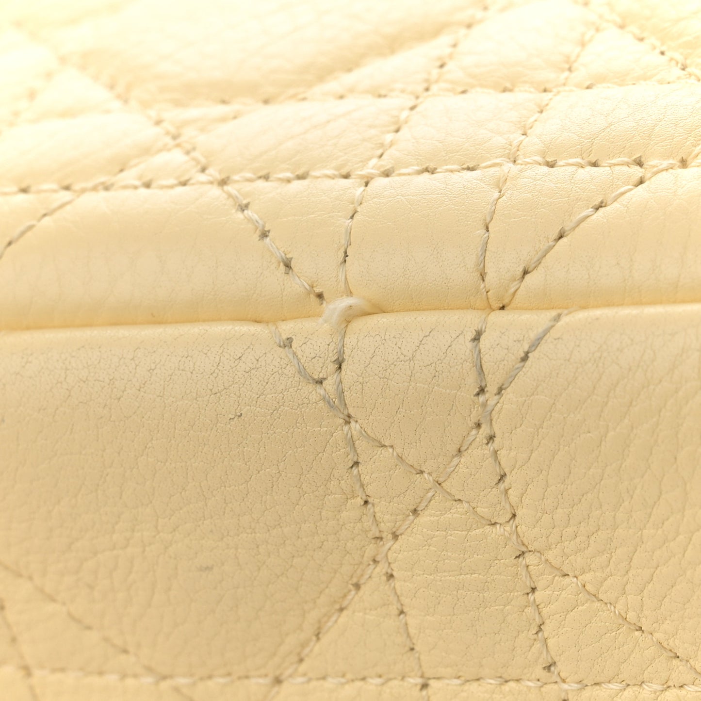 Calfskin Cannage Small Caro Bag Pale Yellow