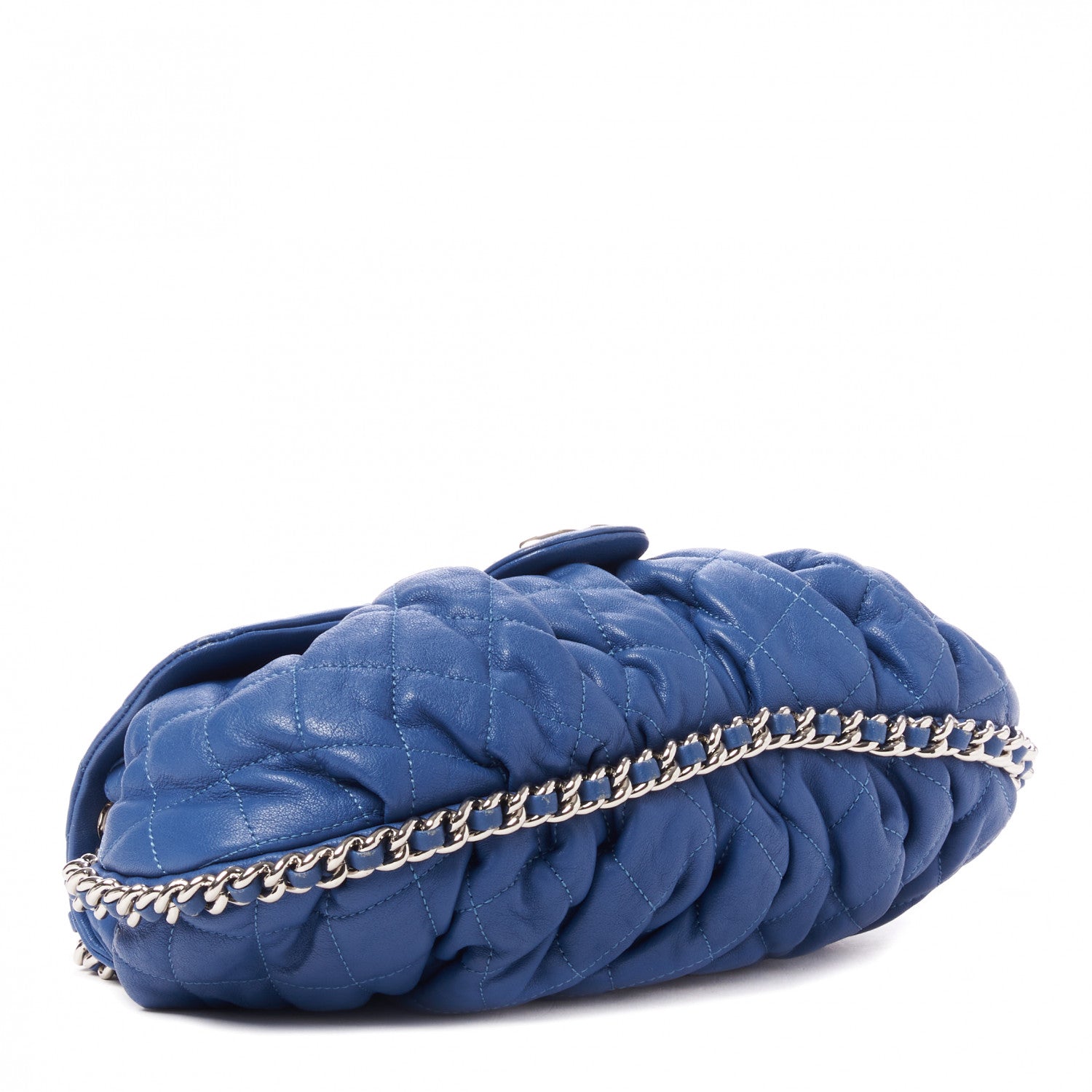 Chanel Washed Lambskin Chain Around Medium Messenger Blue 4 of 10