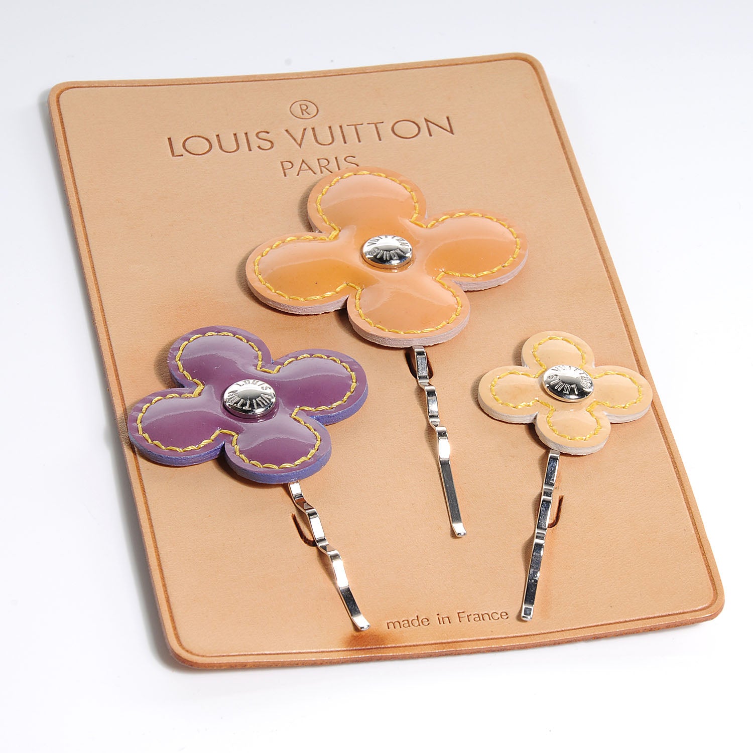 Louis Vuitton Vernis Fleur Hair Pin Barettes 3 of 5