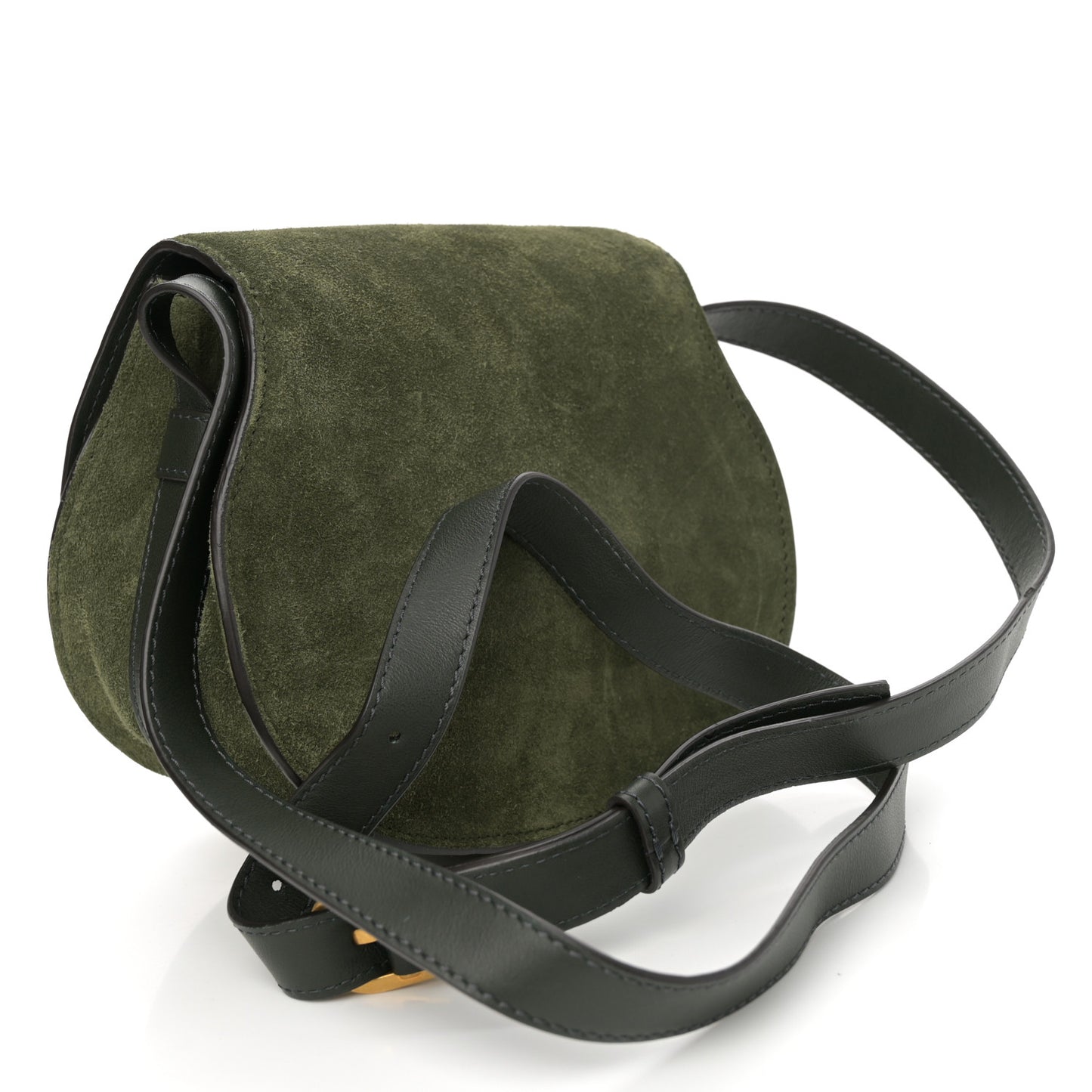 Suede Small Marcie Saddle Bag Night Forest