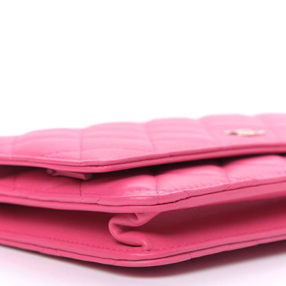 Chanel Lambskin Quilted Wallet On Chain WOC Pink 9 of 10