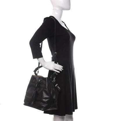 Prada Soft Calfskin Bucket Bag Black 2 of 11