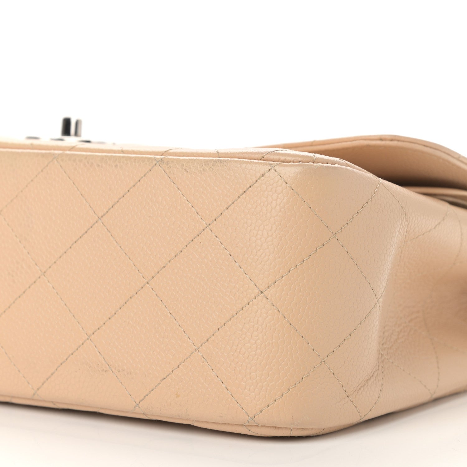 Chanel Caviar Quilted Jumbo Double Flap Light Beige 10 of 16
