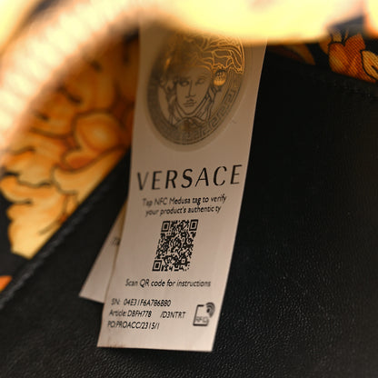 Versace Nappa Barocco Quilted Small Virtus V Chain Shoulder Bag Black 7 of 12