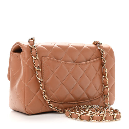 Chanel Lambskin Quilted Mini Rectangular Flap Brown 2 of 8