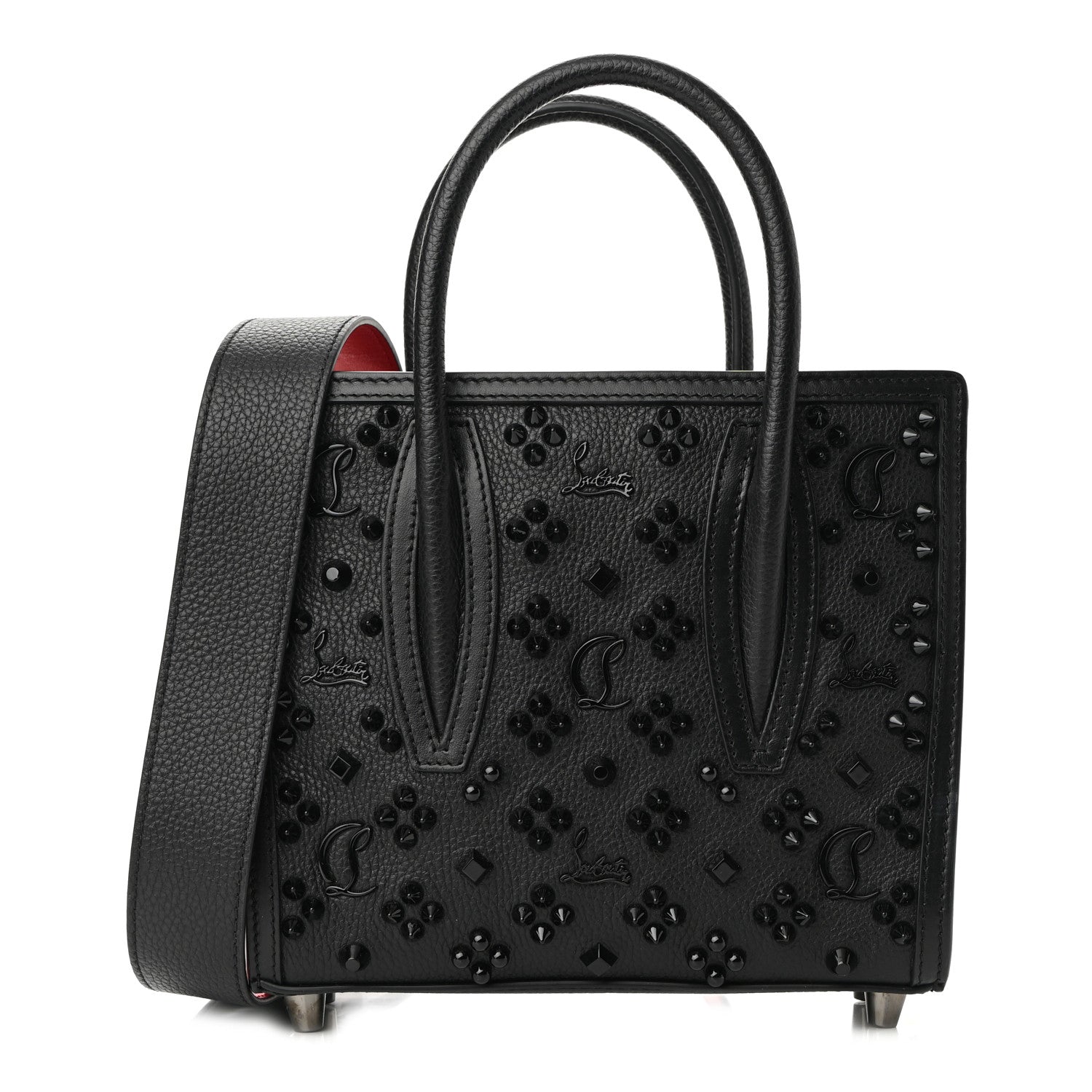Christian Louboutin Calfskin Spikes Loubinthesky Mini Paloma Black 1 of 8